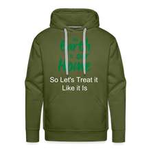 Load image into Gallery viewer, The Earth is Our Home Men’s Premium Hoodie - olive green
