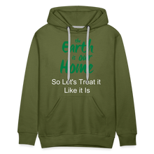 Load image into Gallery viewer, The Earth is Our Home Men’s Premium Hoodie - olive green
