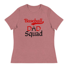 Load image into Gallery viewer, Baseball Dad Squad tee with blk&amp;red letters for proud papa
