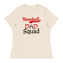 Load image into Gallery viewer, Baseball Dad Squad tee with blk&amp;red letters for proud papa
