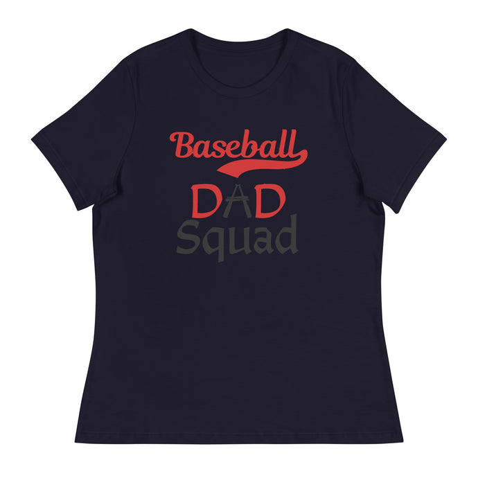 Baseball Dad Squad tee with blk&red letters for proud papa