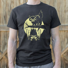 Load image into Gallery viewer, Cat And Bat Halloween T-Shirt (Mens)
